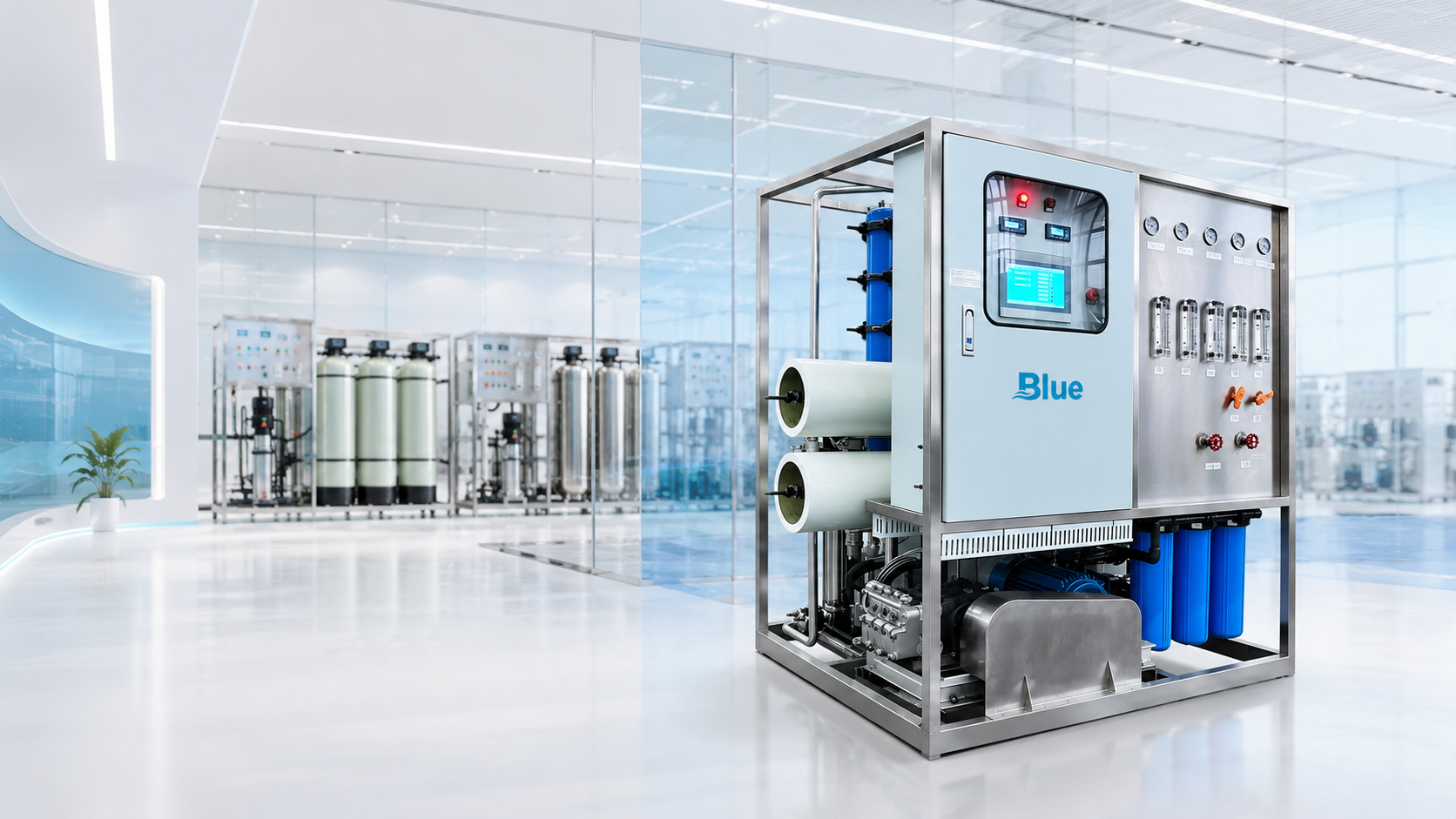 Brackish water reverse osmosis treatment plant for towns, ranches and industrial sites
