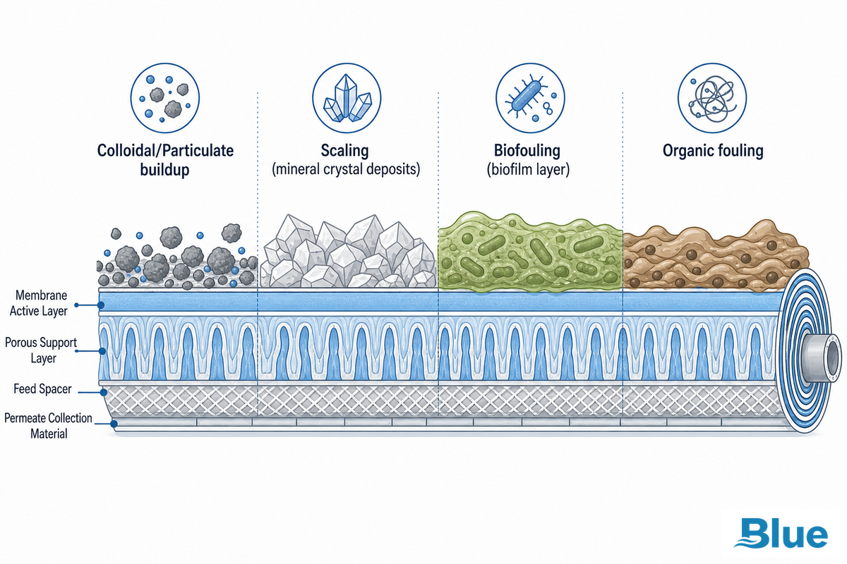 Fouling & Scaling in Brackish Water: Mechanisms and Pretreatment — Blue Membrane