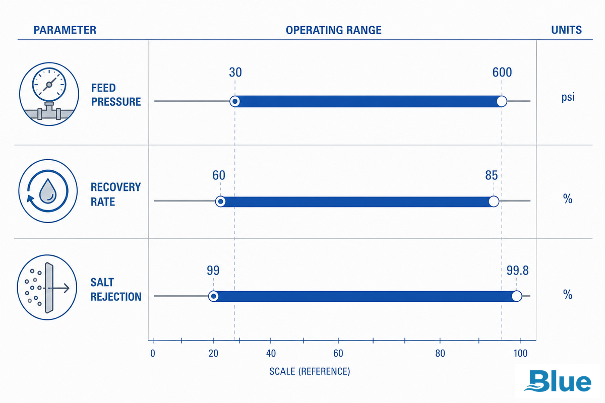 Operating Parameters: Pressure, Recovery Rate & Rejection Benchmarks — Blue Membrane