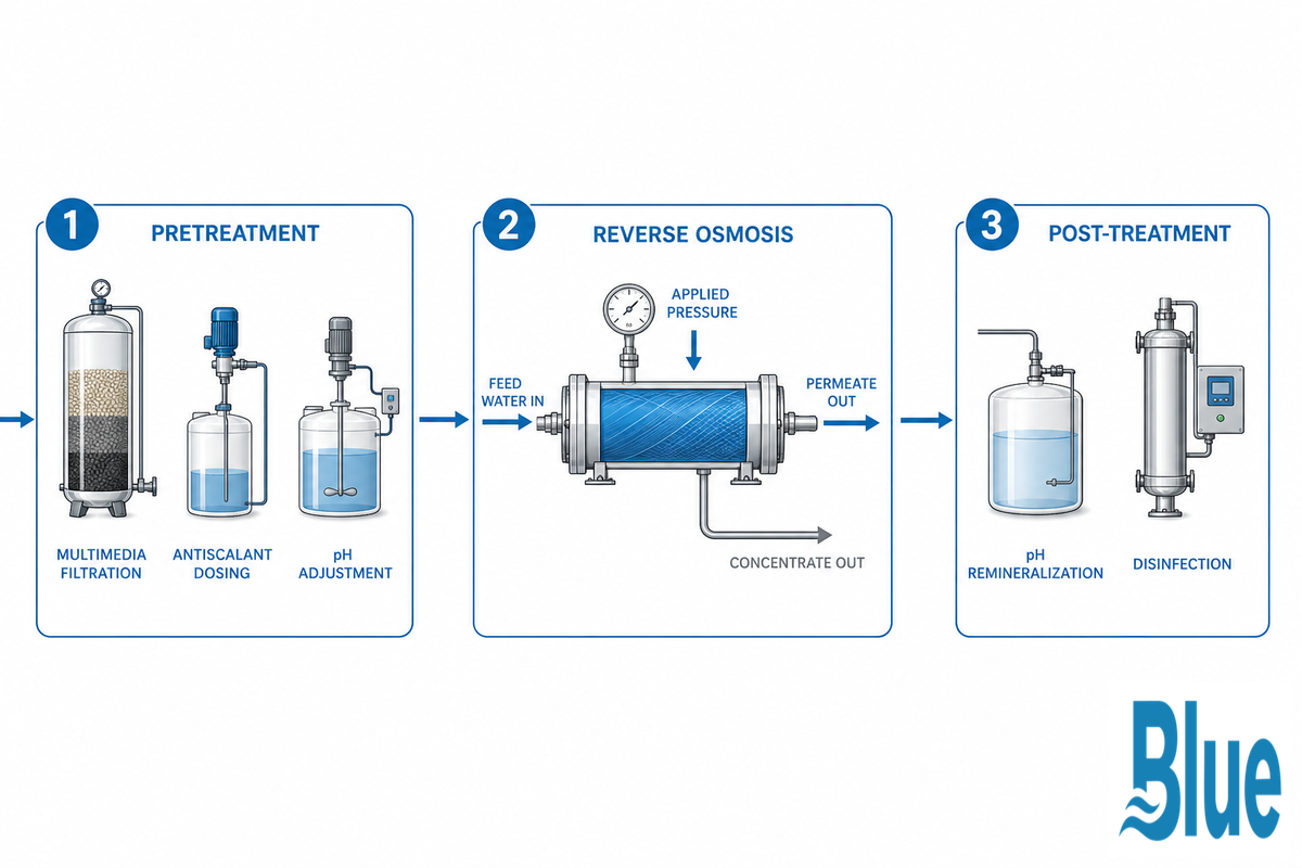 The 3-Stage BWRO Treatment Stack — Blue Membrane