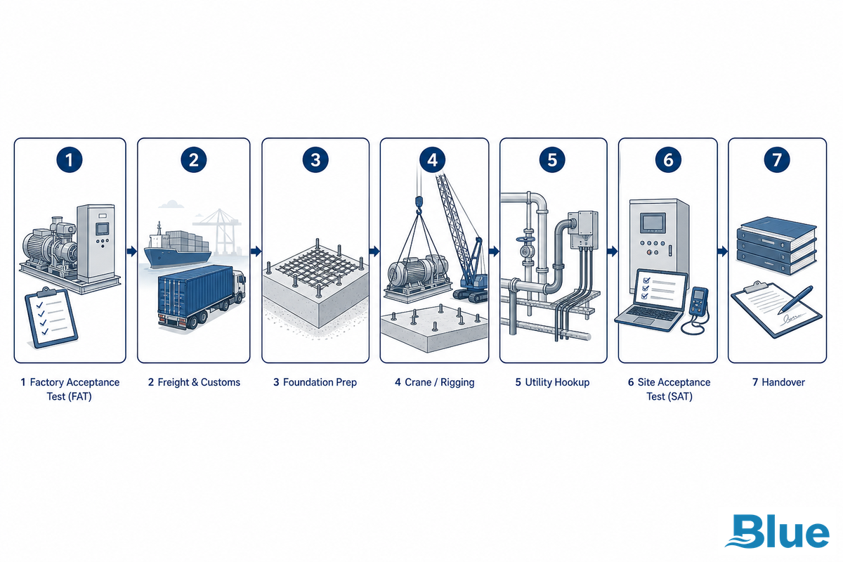 From Factory to Foundation, Installation and Commissioning — Blue Membrane