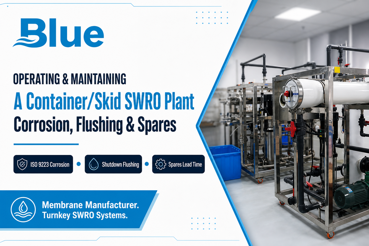 Operating and Maintaining a Container/Skid SWRO Plant, Membrane Cleaning, Corrosion, and Spares in the Field — Blue Membrane