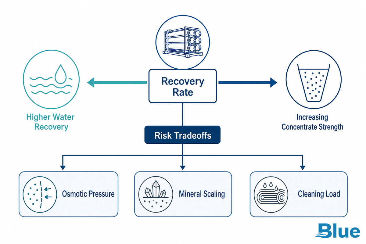 Recovery Rate, Water Recovery, and Risk Tradeoffs - Blue Membrane