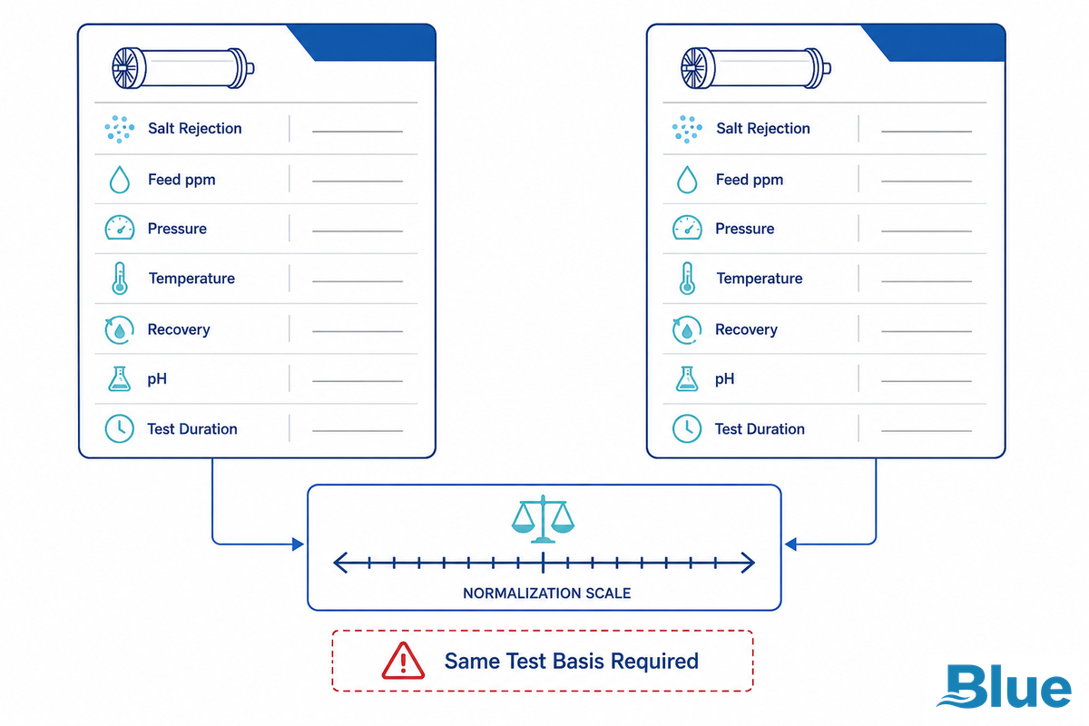Compare Performance Data Under the Same Test Conditions - Blue Membrane