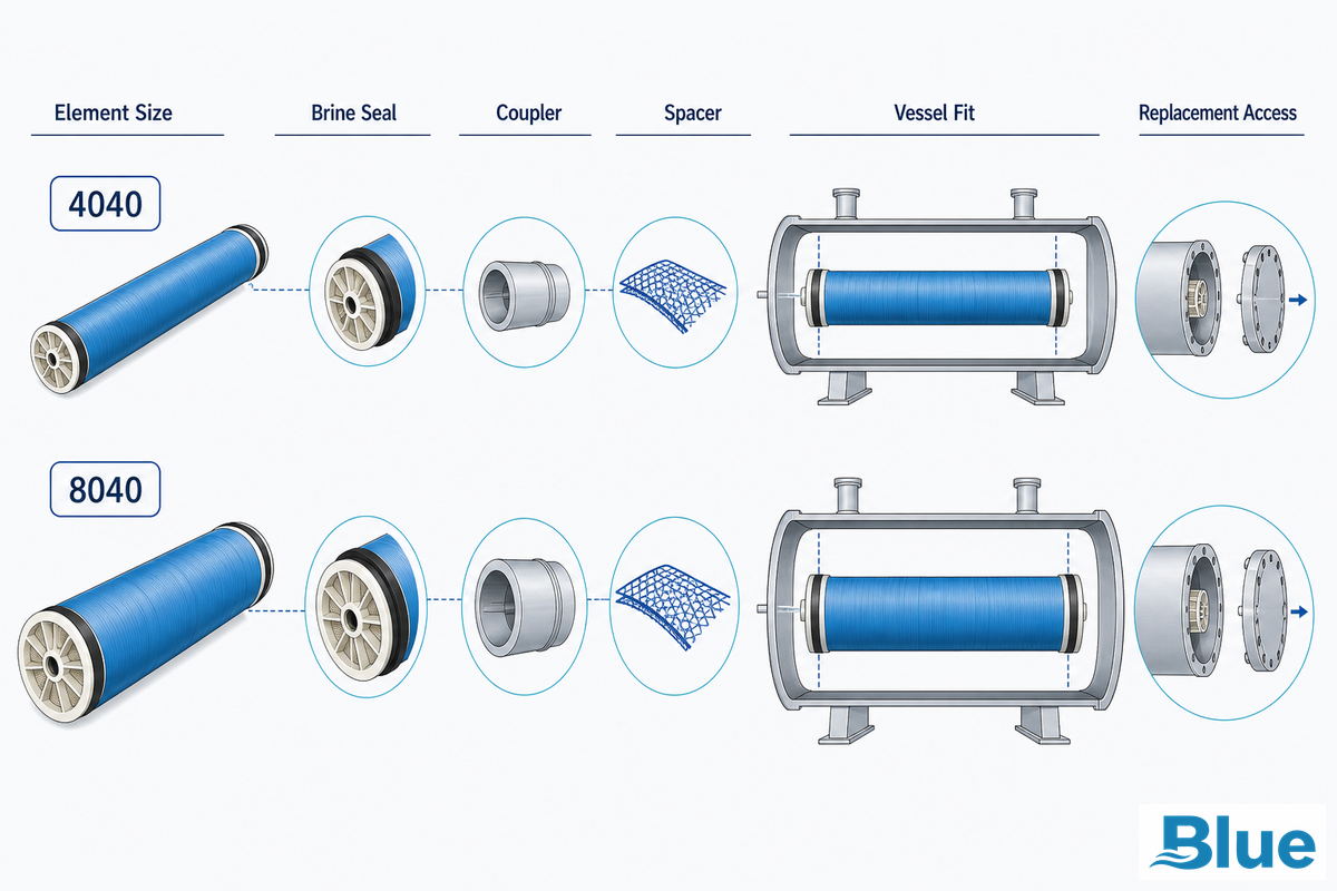 Check Membrane Size, Membrane Type, Flow Rate, and System Layout - Blue Membrane
