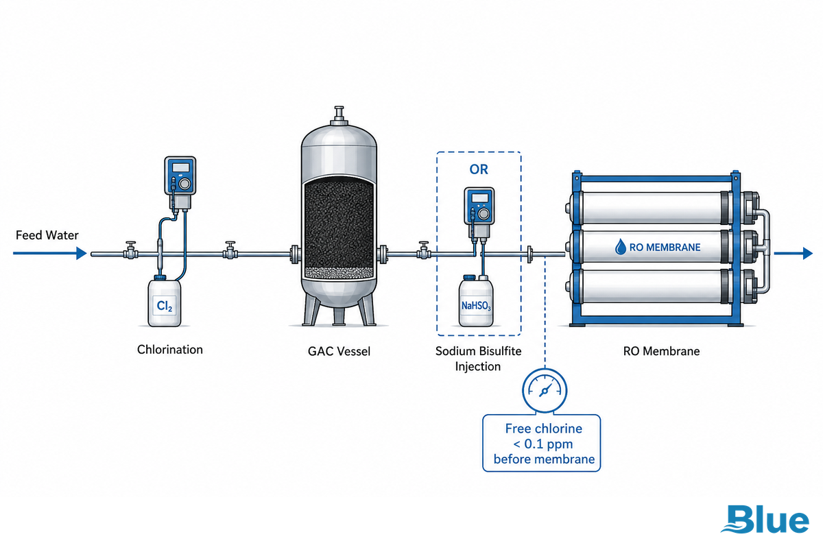 Chlorination and GAC Dechlorination: Protecting the Membrane from Biological Growth — Blue Membrane