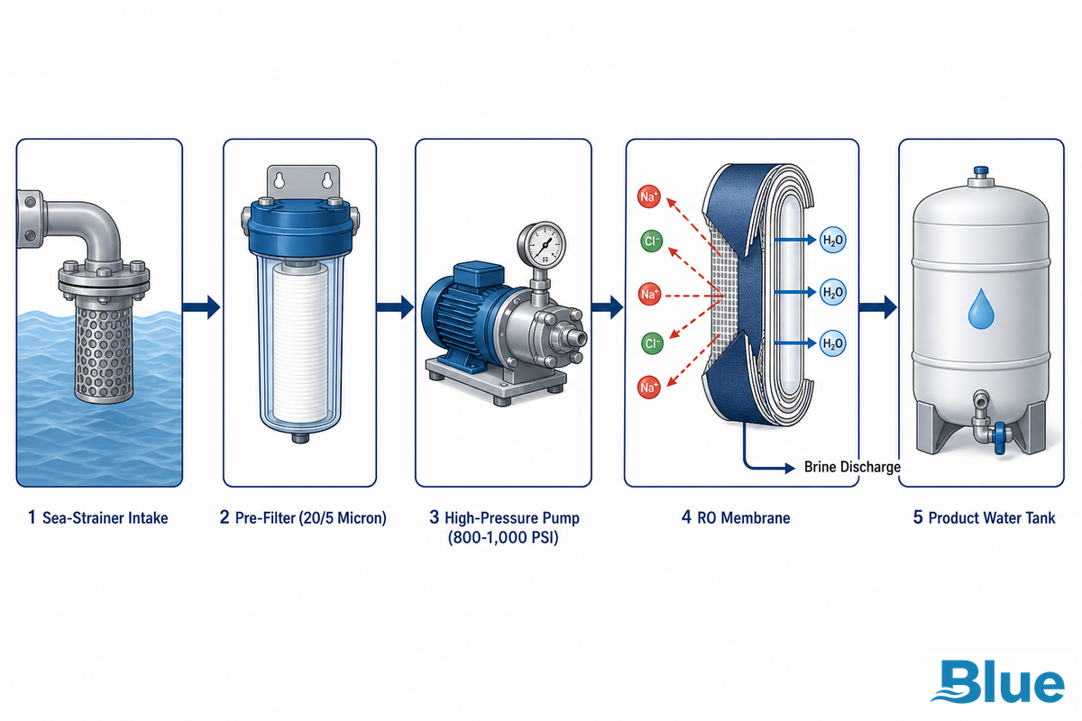 What Is a Marine Water Maker? How It Turns Seawater Into Fresh Water — Blue Membrane