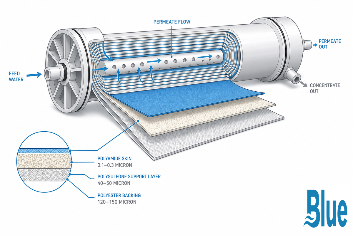 What Is a Residential RO Membrane Element? — Blue Membrane
