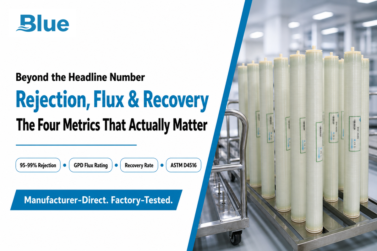 What It Removes — Rejection, Flux, and Performance Numbers — Blue Membrane