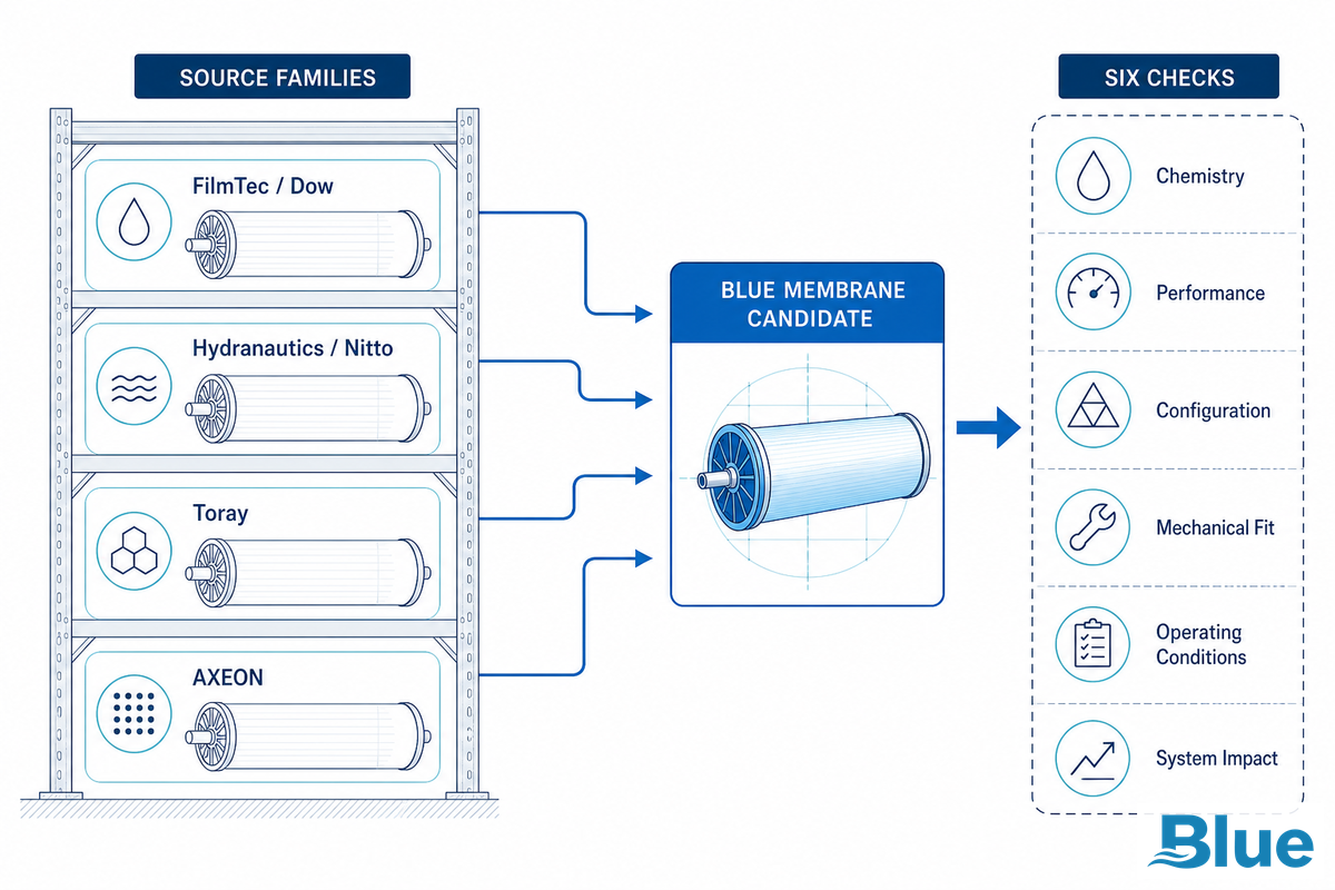 Model Families: FilmTec, Hydranautics, Toray, AXEON, and Blue Membrane - Blue Membrane