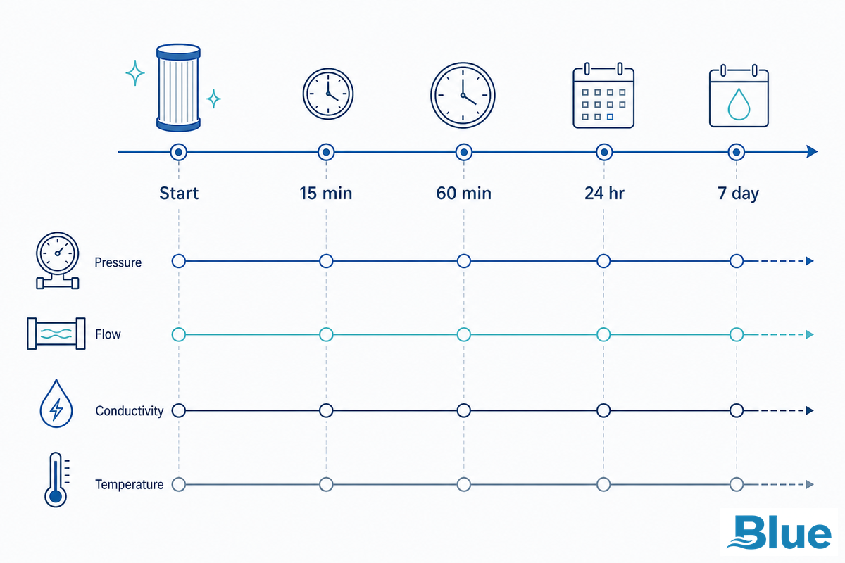 Post-Replacement Startup Data and Operating Conditions Checks - Blue Membrane