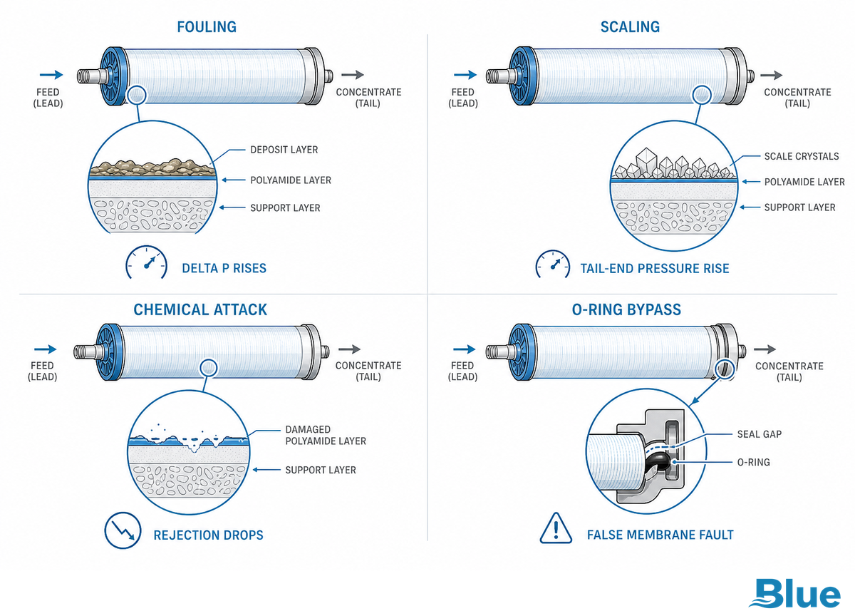 What's Actually Fouling or Scaling the Membrane, and Why It Changes Your Timeline — Blue Membrane