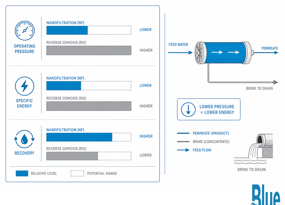 Energy, Pressure, Recovery & Running Cost — Blue Membrane