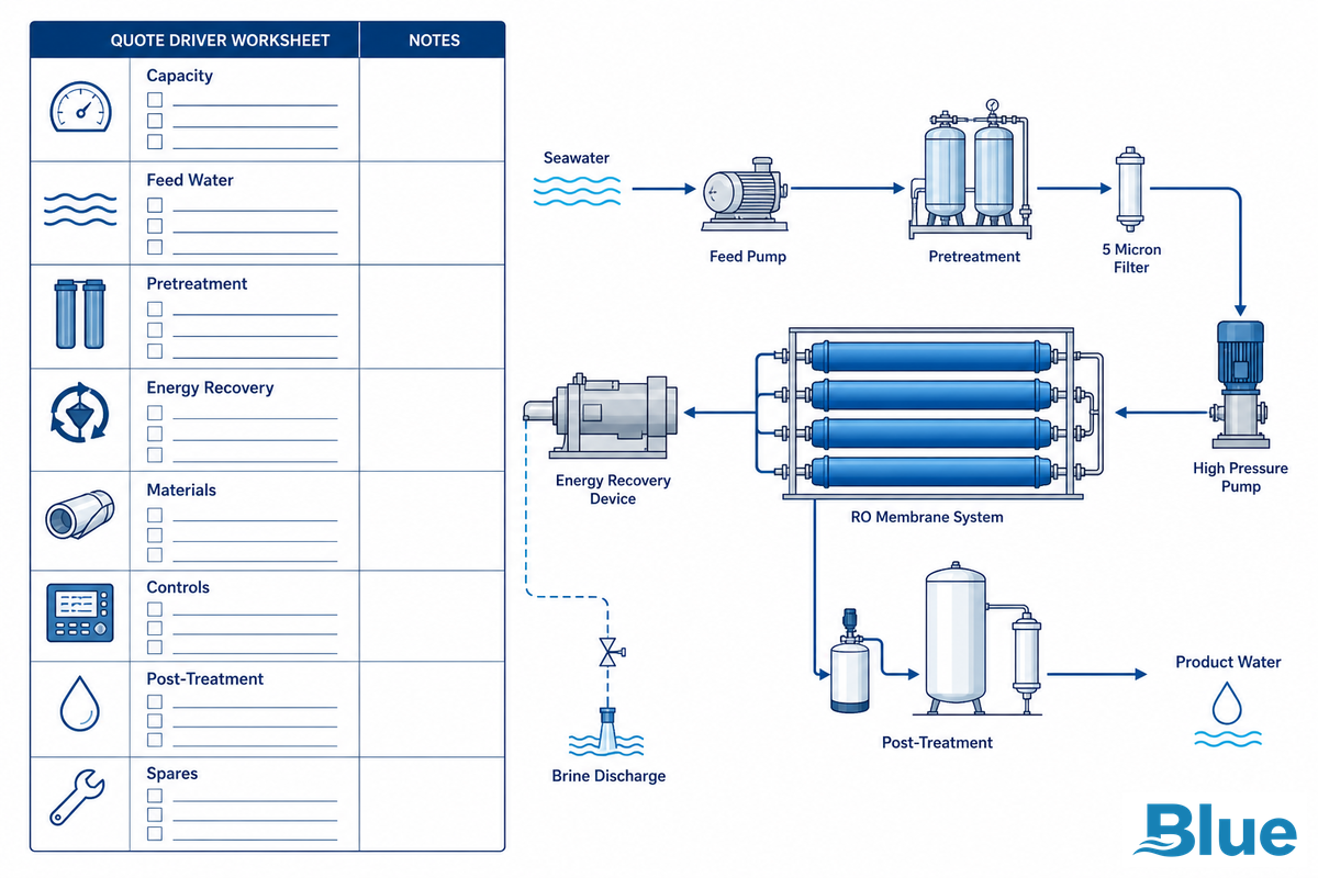Seawater Desalination Cost and Capacity: What Actually Moves the Quote — Blue Membrane