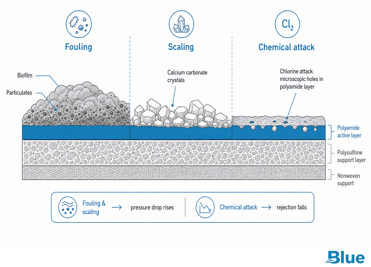 How Long RO Membranes Last, and What Wears Them Out — Blue Membrane