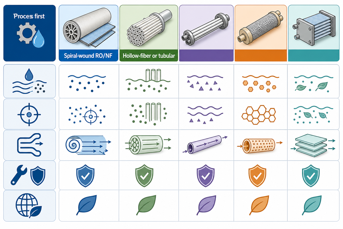 Spiral-Wound vs. Hollow Fiber and Flat-Sheet Modules — Blue Membrane