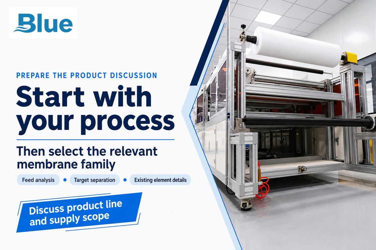 Blue Membrane production photo supports a process-led technical enquiry.