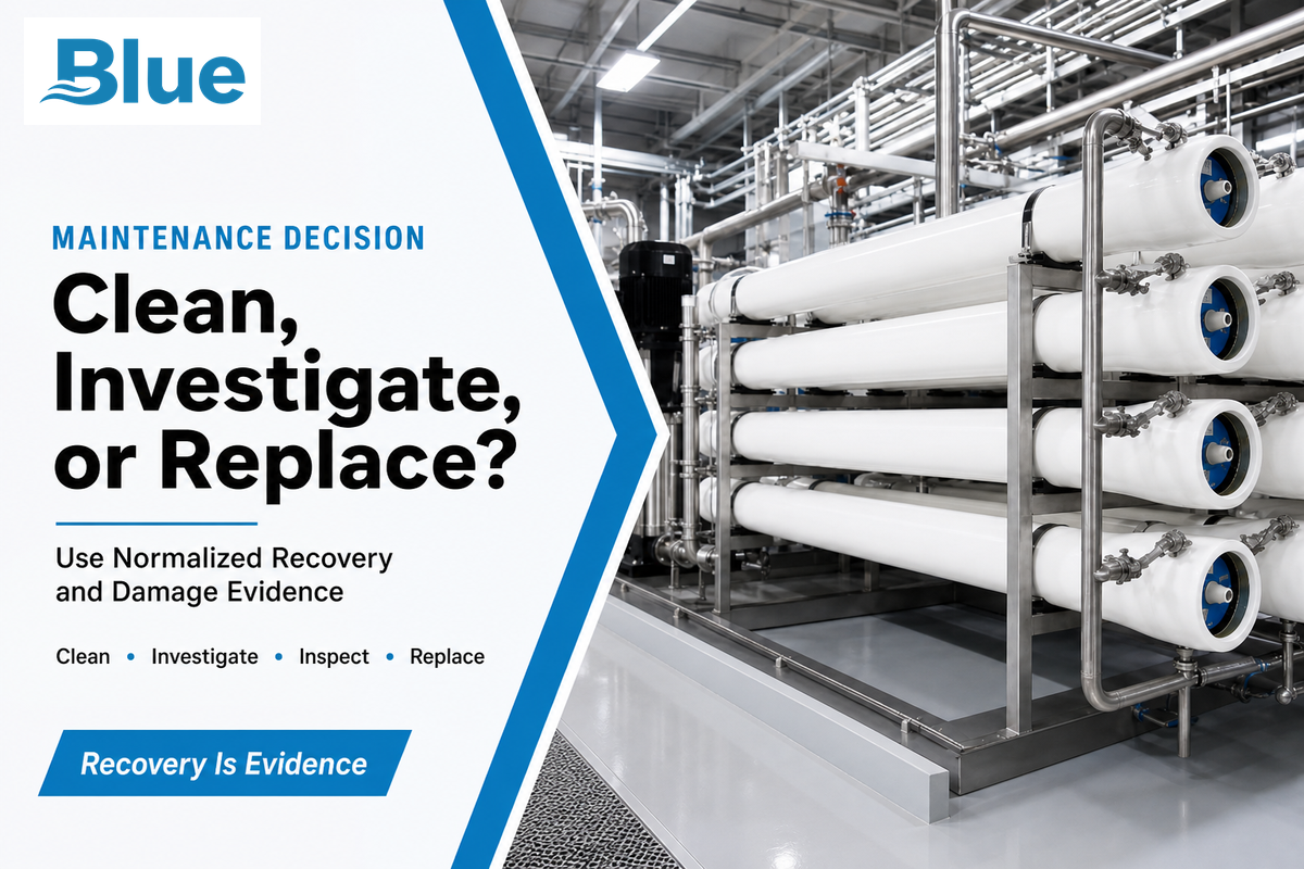 Decision guide for cleaning, investigating or replacing fouled RO membrane elements