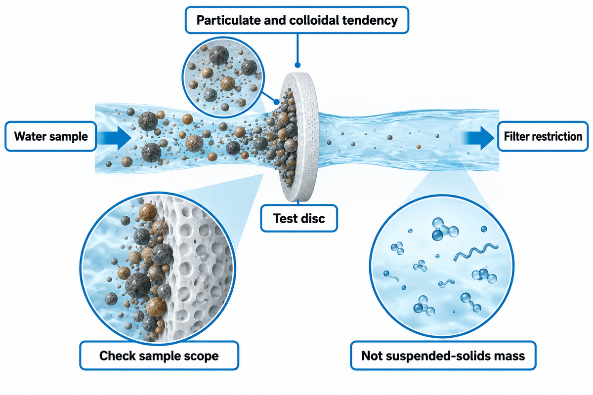 SDI tracks filter restriction rather than suspended-solids mass; ASTM D4189-23 public scope.